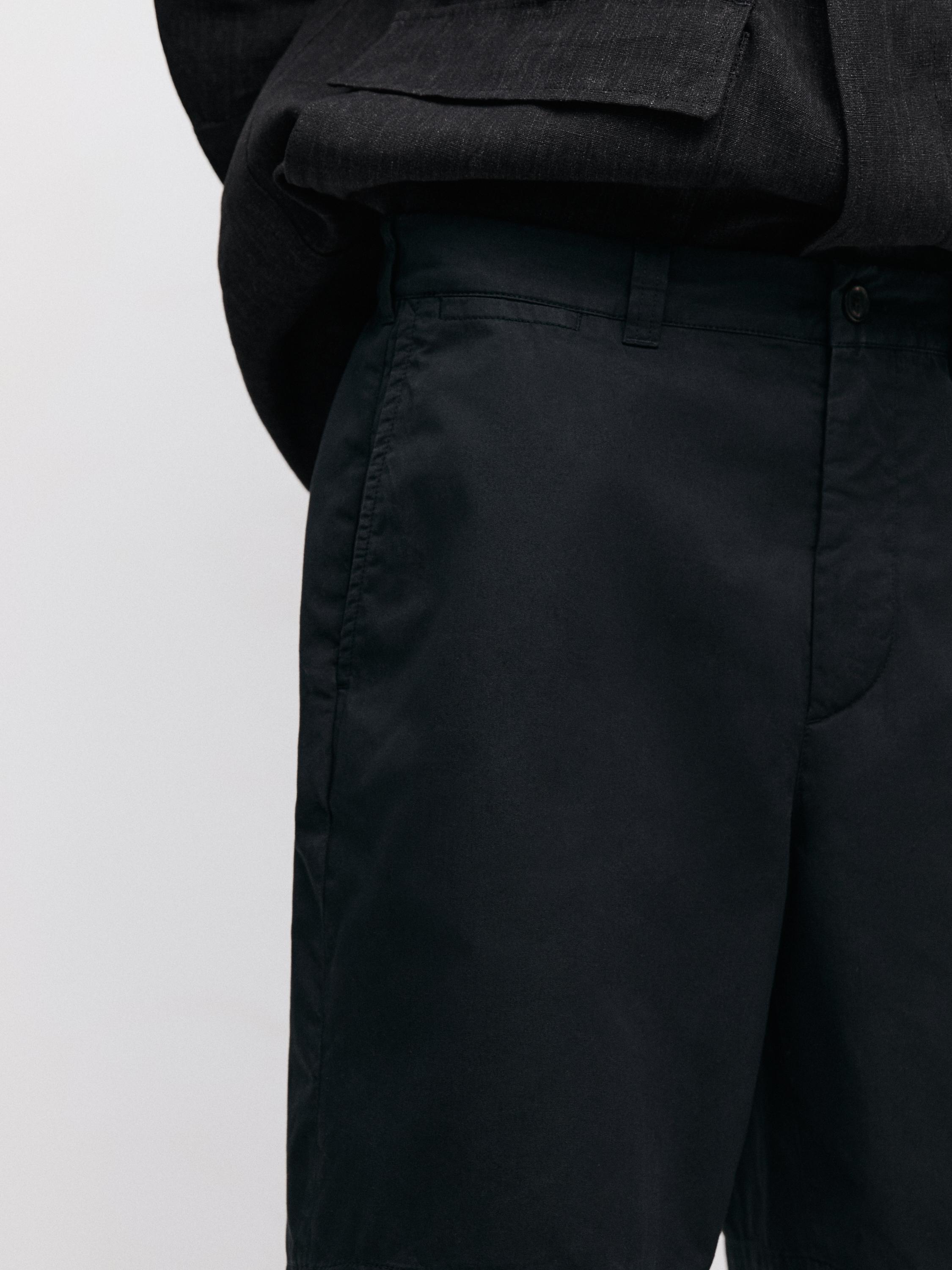 Cotton Bermuda shorts with waist detail